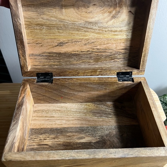 Decorative Wooden Box with Gray and White Design - Picture 5 of 9